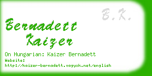 bernadett kaizer business card